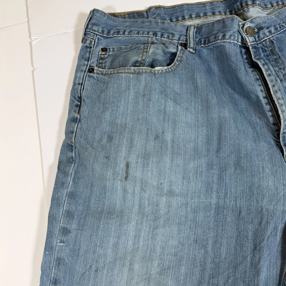 Levi's 559 Jeans Mens 42x32 Blue Denim Faded Hipster Red Tab Boho Straight Leg